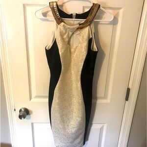 Jax Gold Black Sheath Dress 4 EUC‎